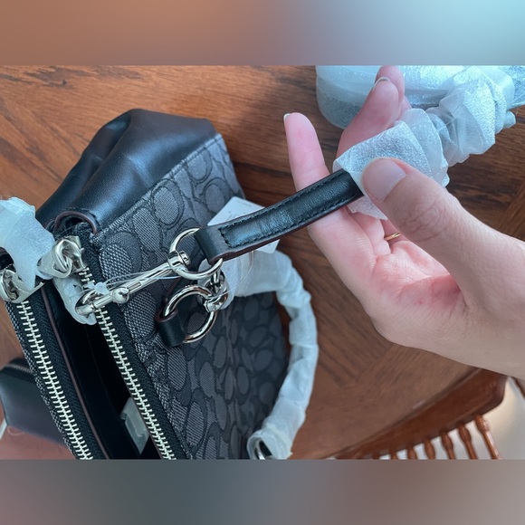 Coach F36719 Mini Christie Carryall with Pleats in Silver/Black Smoke/Black - Picture 8 of 14